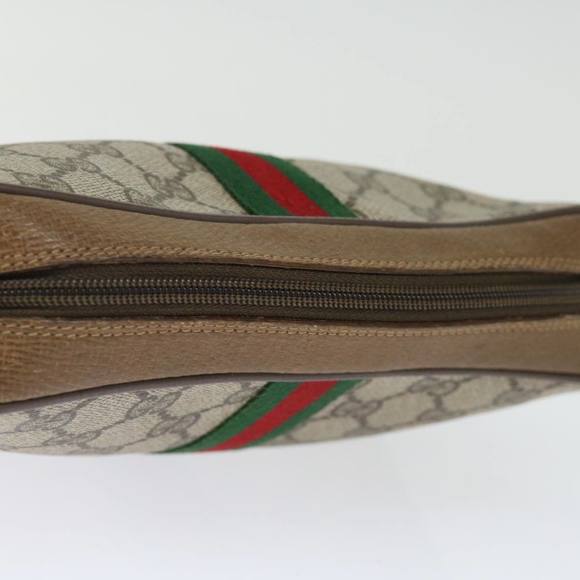 GUCCI GG Supreme Web Sherry Line Clutch Bag PVC Beige Red 89 01 012 Auth th4807 - Picture 5 of 16